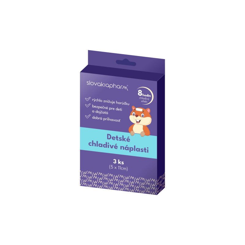 Slovakiapharm Detské chladivé náplasti 5x11 cm, 1x3 ks