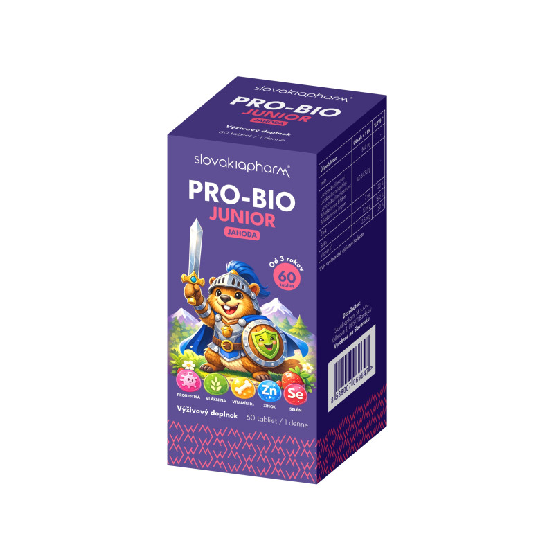 Slovakiapharm PRO-BIO JUNIOR tablety príchuť jahoda 60 ks