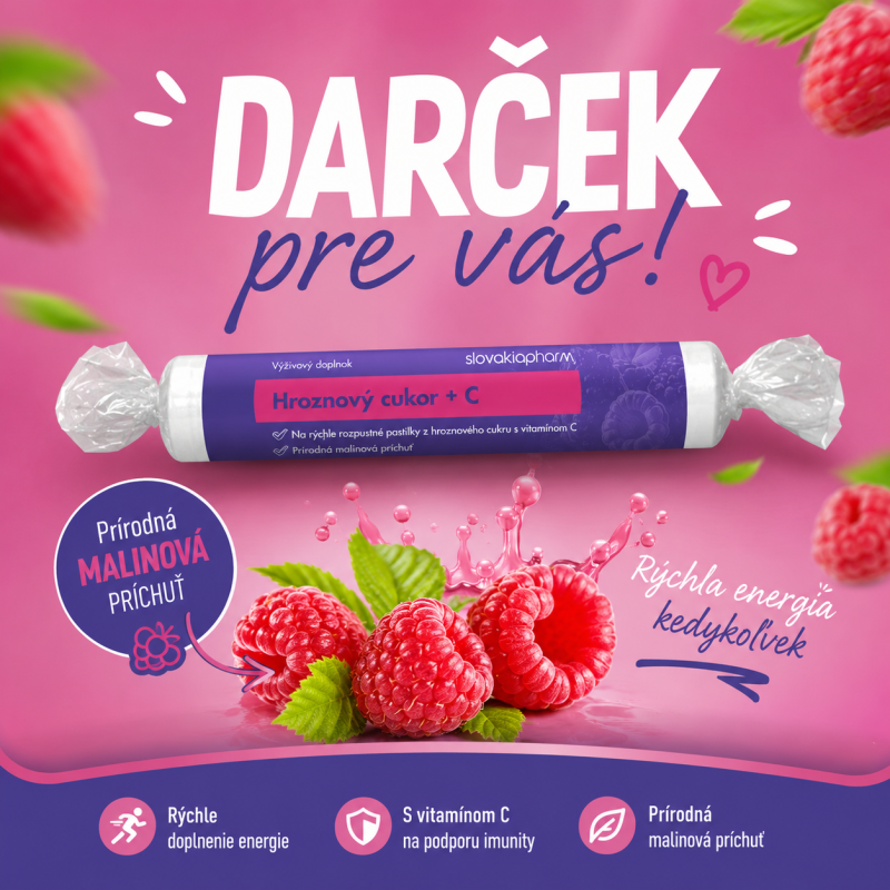 Darček k objednávke Hroznový cukor 17ks malina